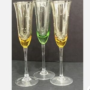 - Colorful Stemware Champagne Flute Set